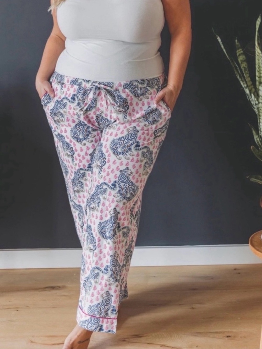 Printfresh tiger queen cotton pajama pants loungewear.